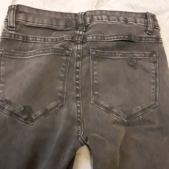 Washed black moto  style skinny jeans - Picture 4 of 4